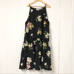 Wishlist Floral Midi Dress w Ruffle Bottom NWT